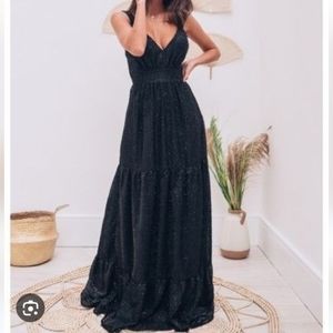 NWT new Majeste dress long maxi evening gown highlight pink chiffon